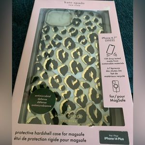 NIB Kate Spade IPhone 14 Plus Case, Animal Print Design, Too Cute